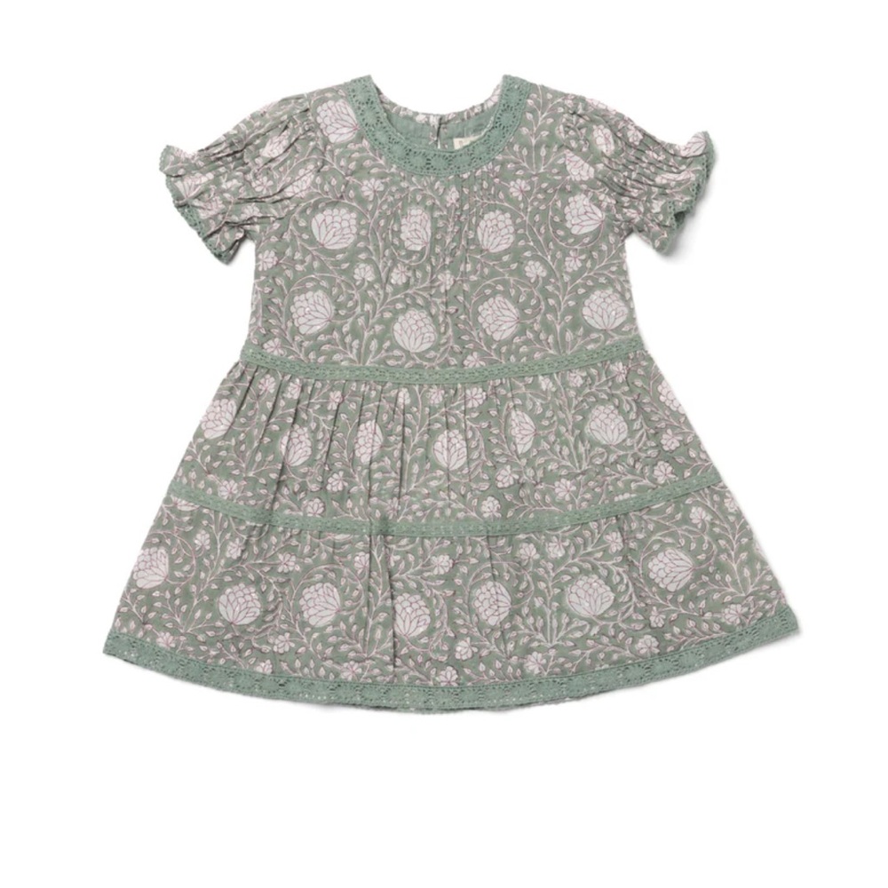 Lali Kids Lotus Dress Green - size 2Y